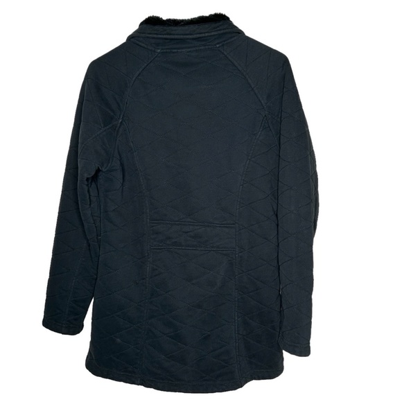 Ll Bean Women’s Faux Fur Lined Quilted Coat Jacket Size Small Petite Black - Picture 6 of 6